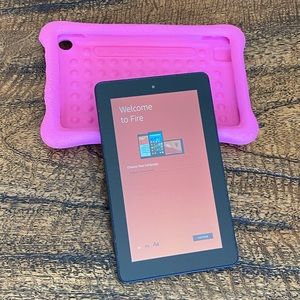 Small Amazon Kindle Fire Kids Tablet with case